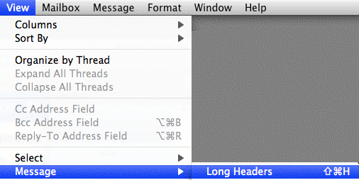Email headers in Apple Mail